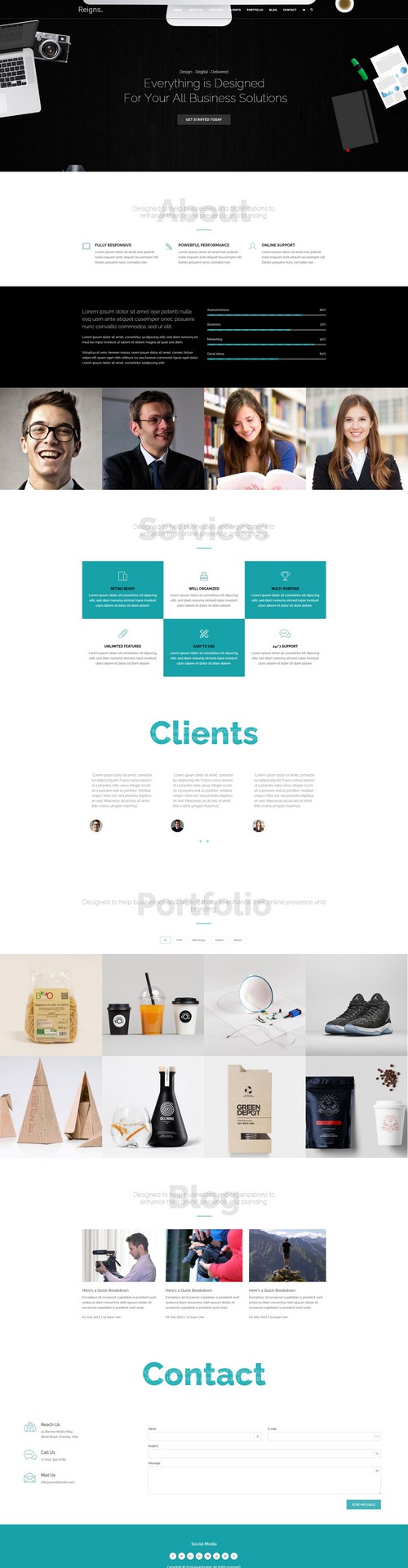 Reigns - Professional One Page Joomla Template