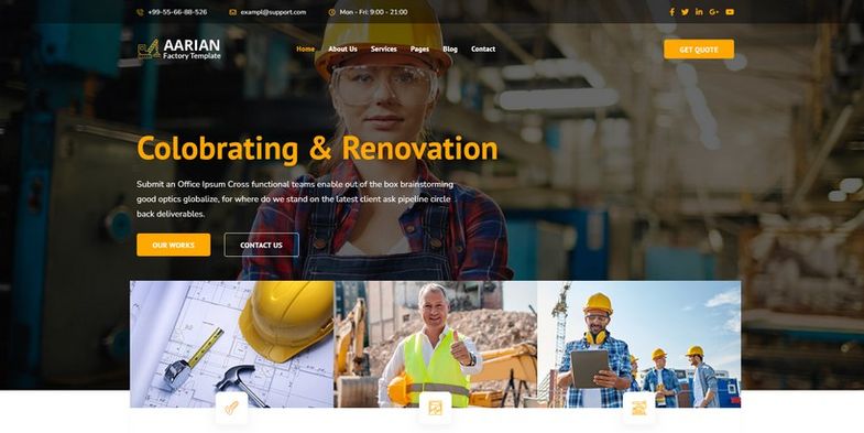 Aarian - Joomla Template Perfect for Architecture, Building companies