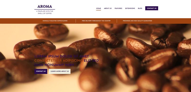 Aroma - Professional Joomla 4 Temmplate for Cafes & Coffee Makers