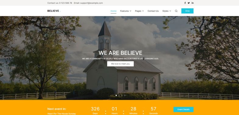 Believe - Responsive Religious Websites Joomla 4 Template