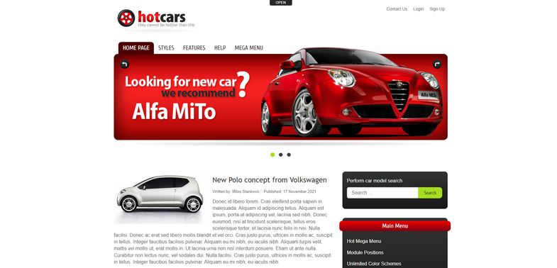 Cars - Joomla 4 Template for Cars Lovers