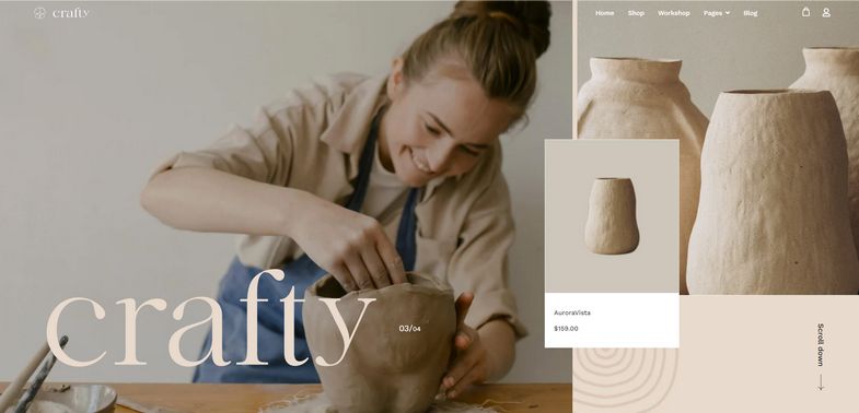 Crafty - Complete eCommerce template for crafts and pottery