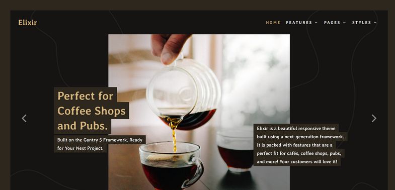 Elixir - Perfect Joomla Template for Coffee Shops, Café, and Bars