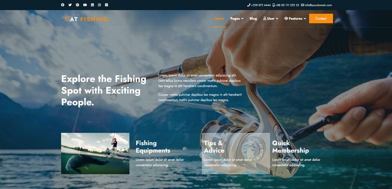 Fishing - Responsive Outdoor Activities Joomla Template
