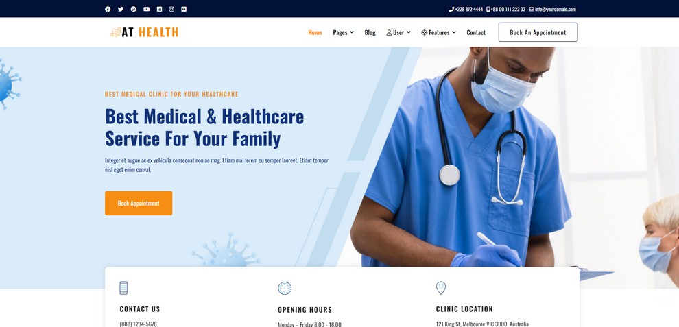 Health - Professional Clinic / Hospital Joomla Template