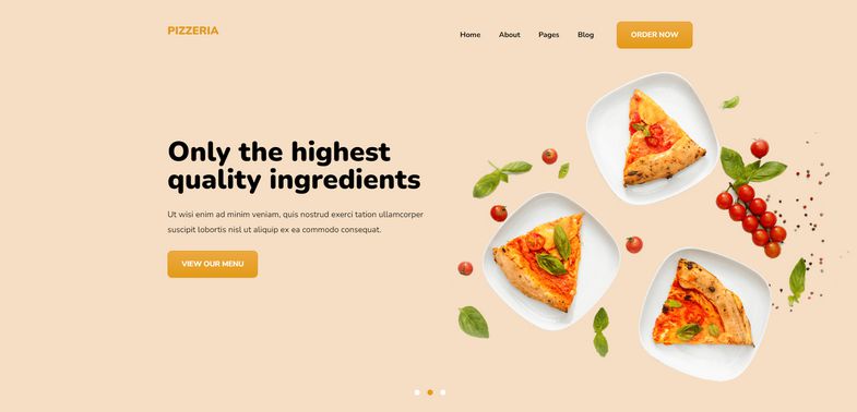 Pizzeria - Joomla 4 Template Websites Related to Food and Drink