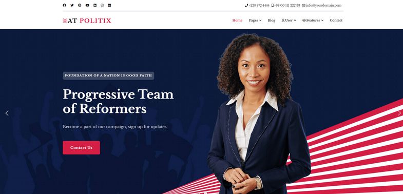 Politix - Joomla Template Related to Politics or Law