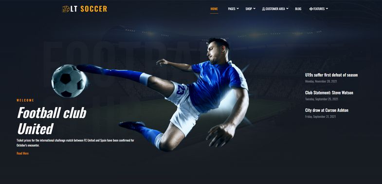 Soccer - Responsive Sports and eSports Joomla 4 Template