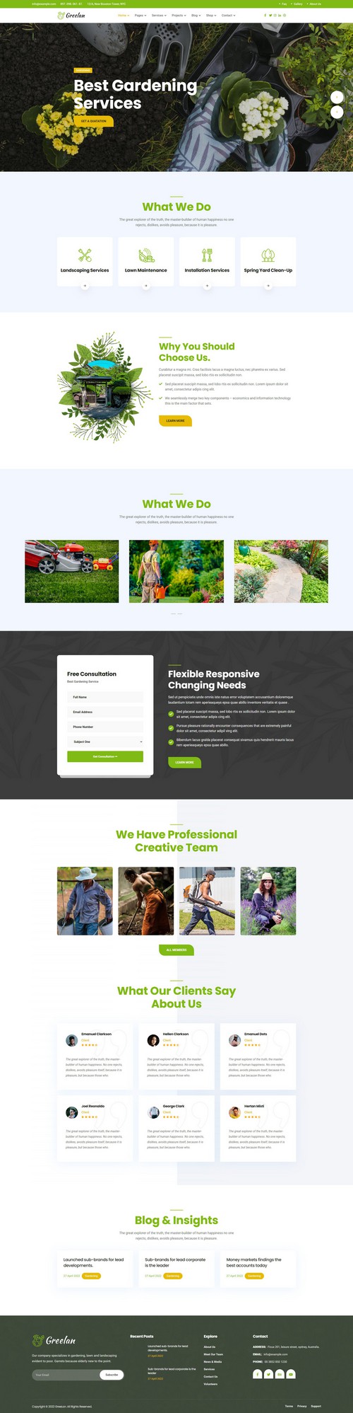 GreeLan - Gardening Lawn and Landscaping Joomla 4 Template