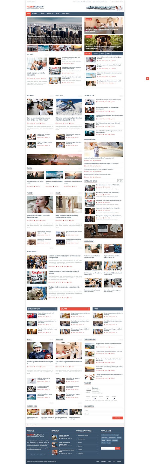 Habernews - News and Magazine Joomla 5 Joomla 4 and Joomla 3 Template
