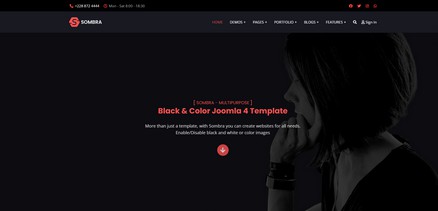 Sombra - Black & Color Multipurpose Joomla 4 Template
