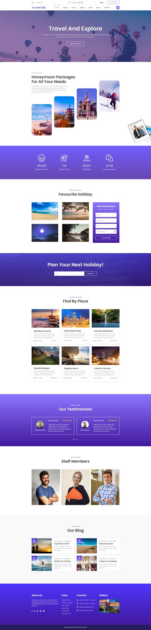 Wonder GO  - Responsive Tour Booking and Travel Joomla 4 Template