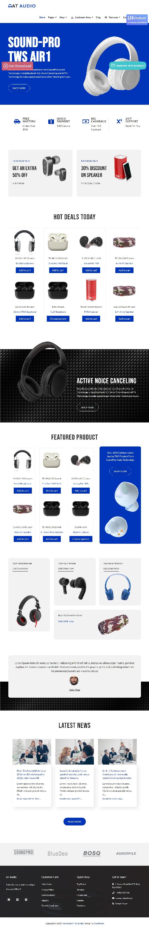 Audio - Headphones & Earphones eShop Joomla Template