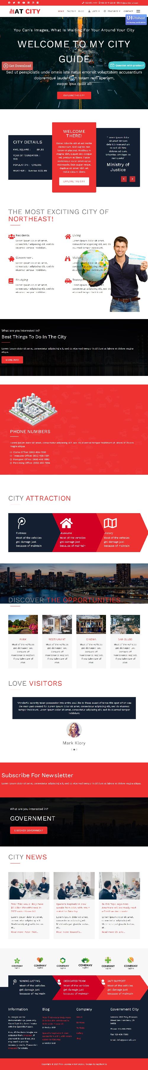 City - Responsive Premium Travel Guide Joomla Template