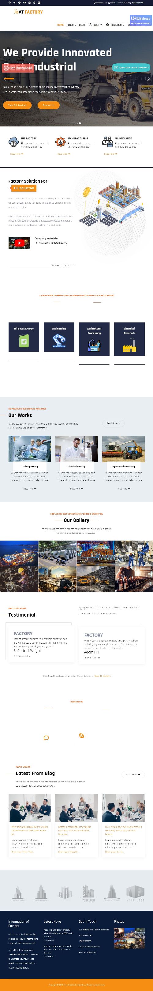 Factory - Business Industrial Joomla Template Website