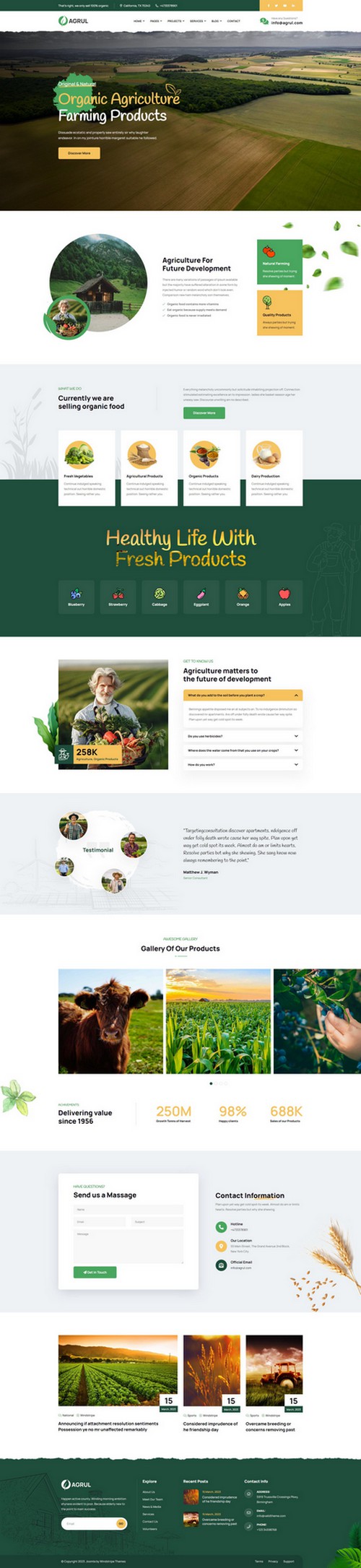 Agrul - Organic Farm Agriculture Joomla Template