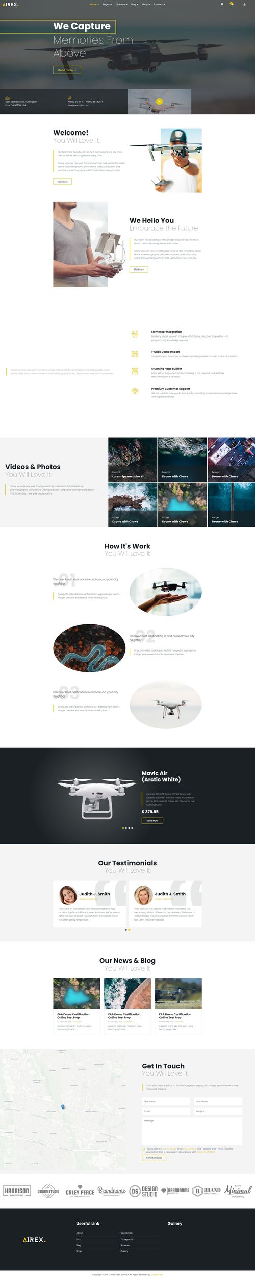 Airex - Drone and Copter Websites page Joomla Template