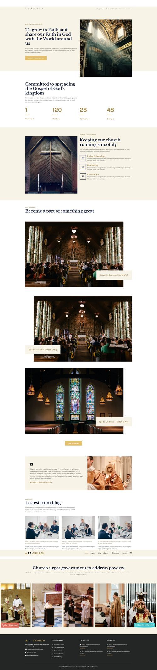 ET Church - Religious and Churches Website Joomla 4 Template