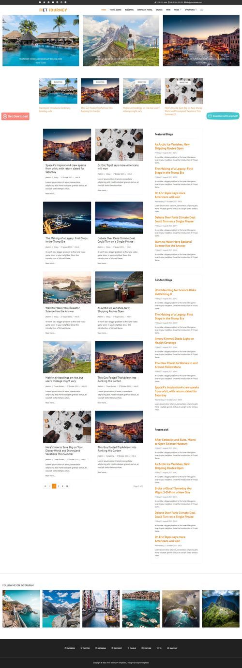 ET Journey - Free Responsive News & Travel Joomla 4 Template