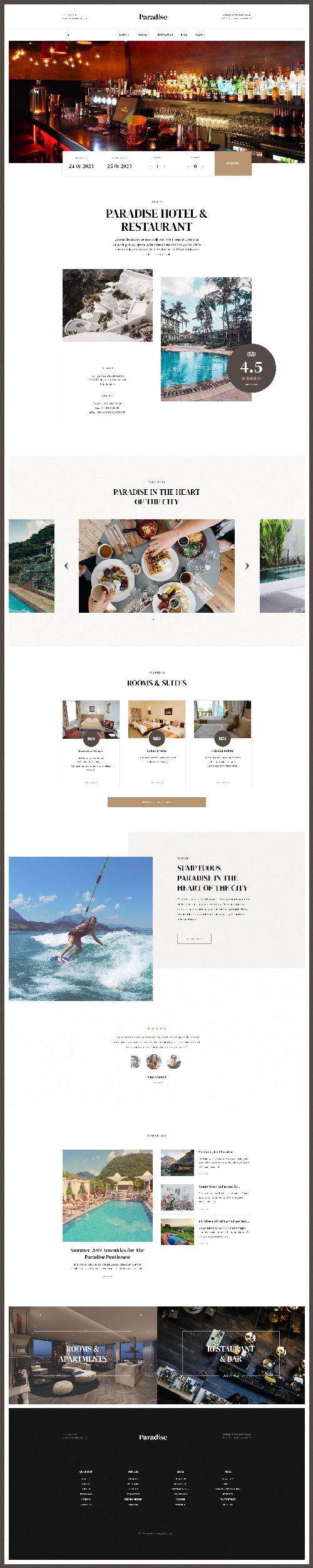 Paradise - Joomla Template Built for Resort, Hotel, Motels