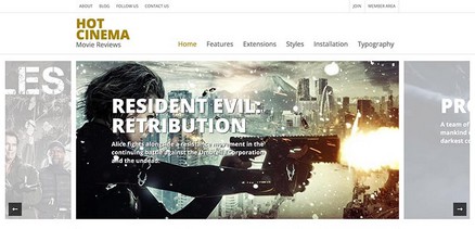 Cinema - Joomla 4 Template for Movie Blogger Websites