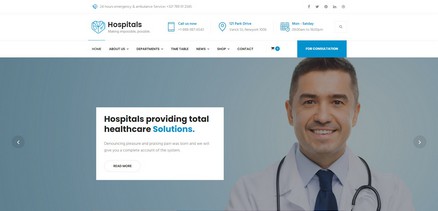 Hospitals - Medical & Healthcare Clinic Joomla Template