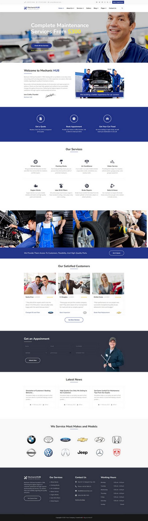 Mechanic Hub - Auto Mechanic & Car Repair Joomla Template
