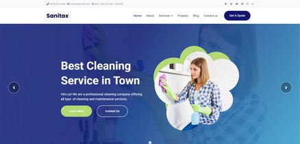Sanitax - Professional Cleaning Services Joomla 4 Template