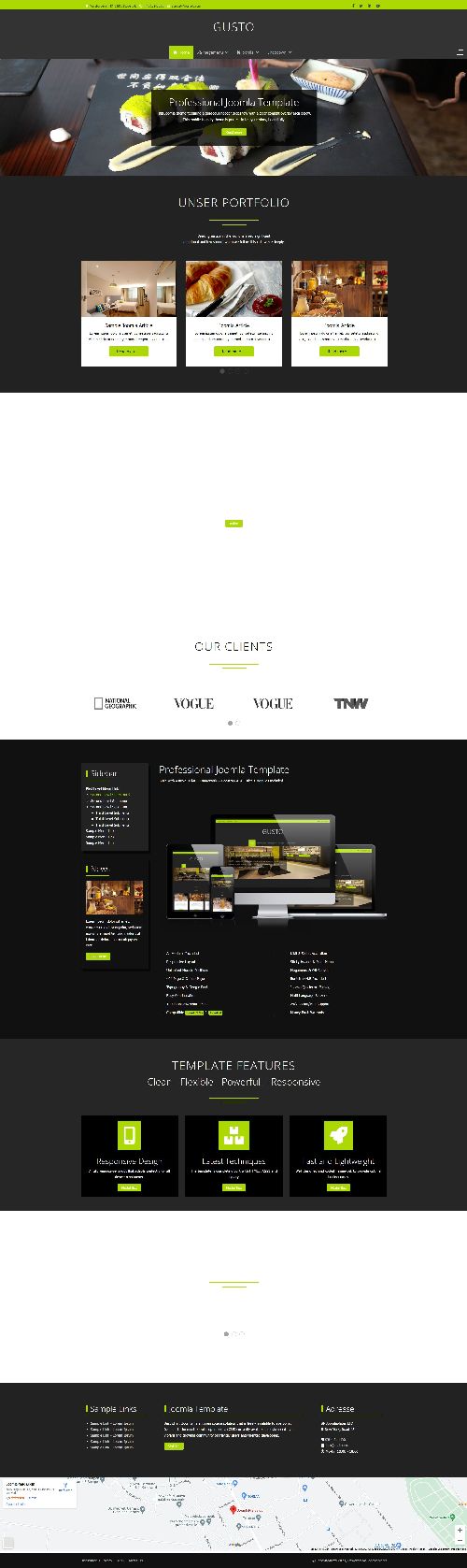 Gusto - Restaurant, Sushi Bar Websites Joomla Template