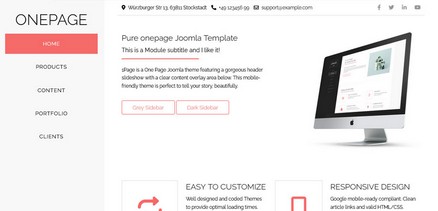 Onepage - Responsive Clean Onepage Sites Joomla 4 Template