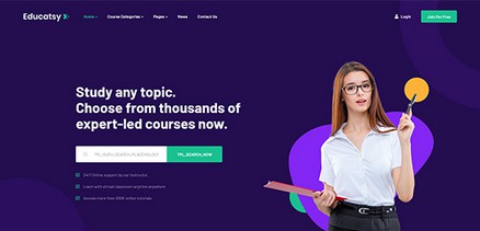 JA Educatsy - Joomla 4 Template with LMS Extension included