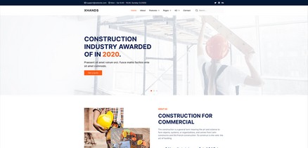 Xhands - Responsive Construction Building Joomla 4 Template