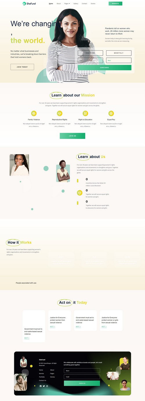 SheFund - Joomla Template for Women NGOs and Charity Firms