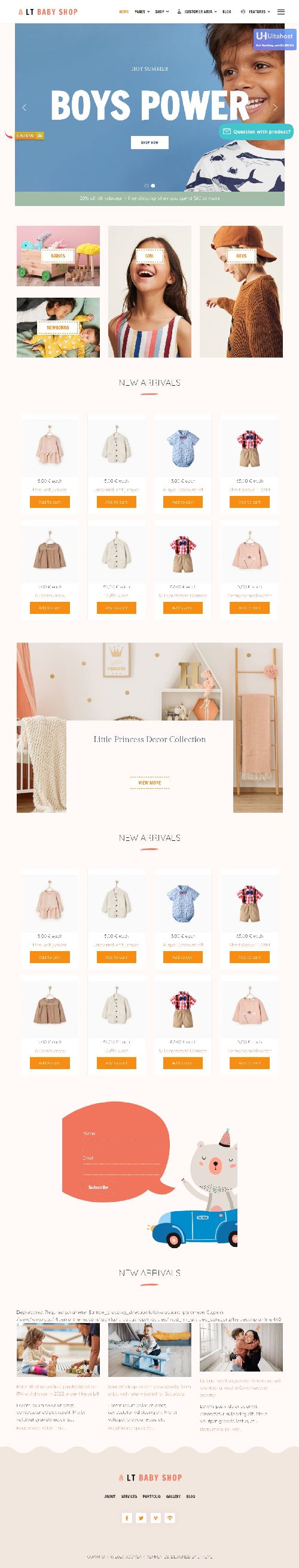 LT Baby Shop - eCommerce Online Shop Joomla 4 Template