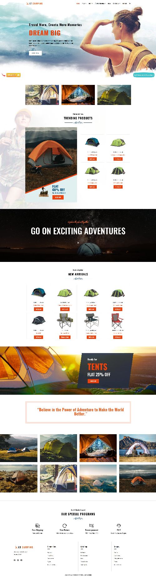 LT Camping - Camping, Trekking, Outdoor Joomla 4 Template