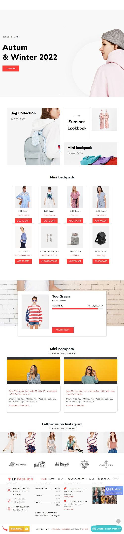 LT Fashion - eCommerce Shop Hikashop Joomla 4 template