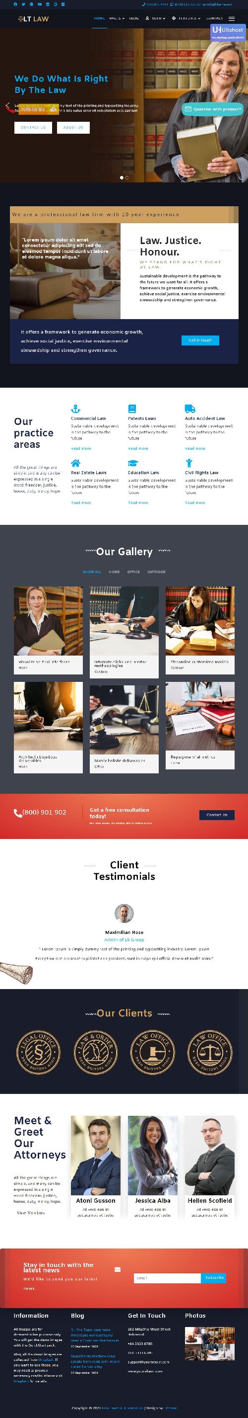 LT Law - Law Company, and Legal Consultors Joomla 4 Template