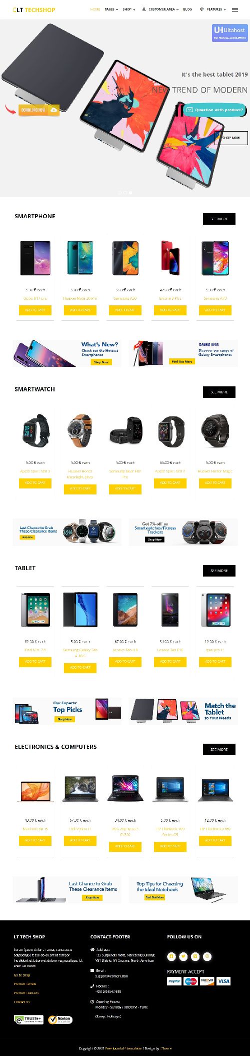 LT Tech Shop - Technology Store Hikashop Joomla 4 template