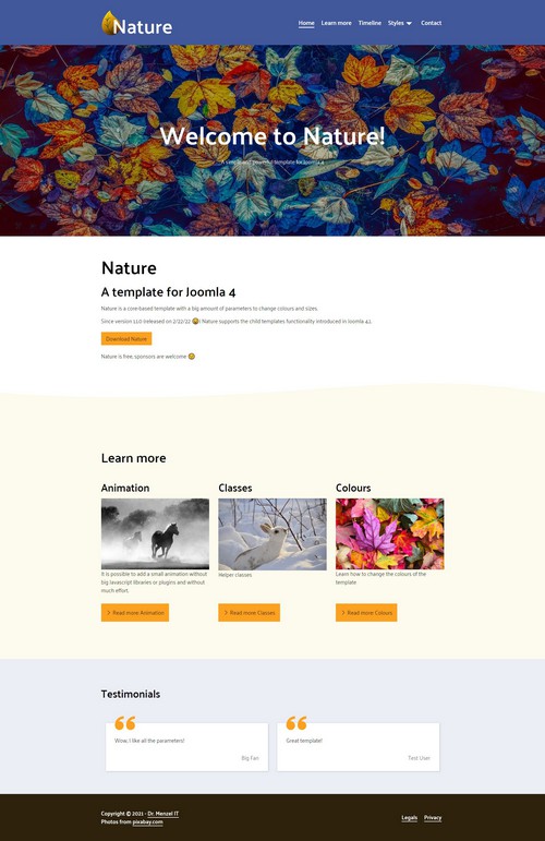 Nature - Free Multipurpose Joomla 4 Template 
