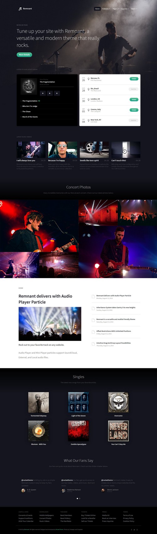 Remnant - Concerts, events, shows, Joomla 4  Template