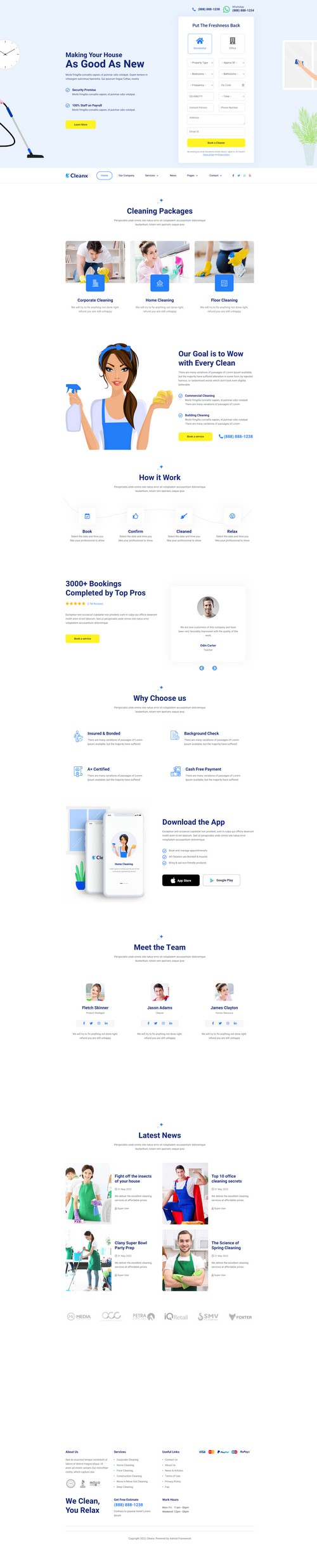 CleanX - Joomla 4 Template for Cleaning Services