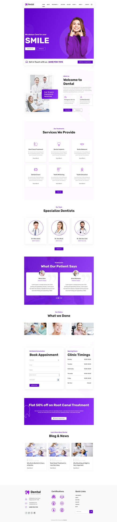 Dental - Professional Joomla 4 Tmplate for Clinics and Dentists