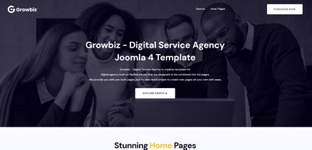 Growbiz - Digital Service, Creative Agency Joomla Template