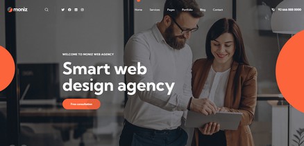 Moniz - Creative Web Design Agency Joomla Template
