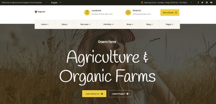 Orgarium - Responsive Agriculture Farming Joomla 4 Template