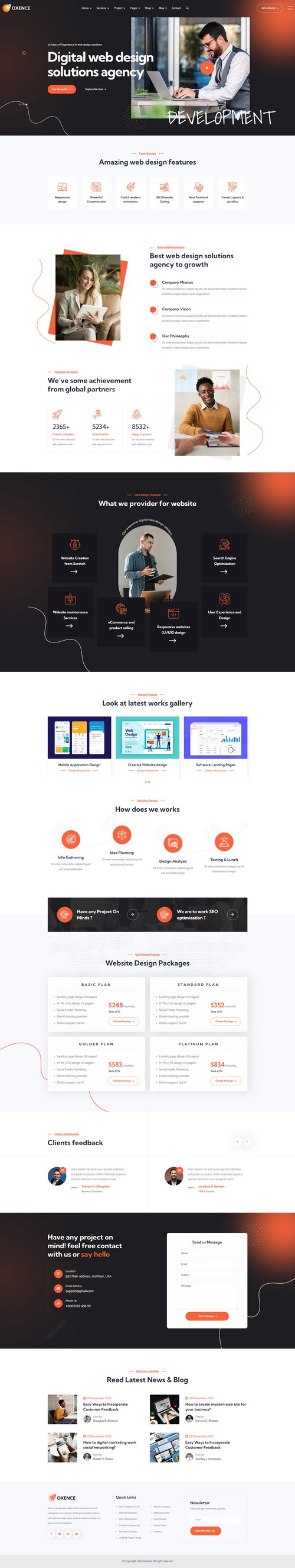 Oxence - Web Design Agency Joomla Template