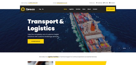 Qesco - Logistic Shipping Company Joomla 4 Template