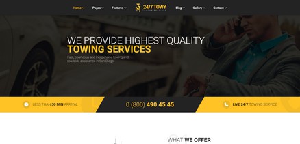 Towy - Emergency Auto Towing and Roadside Assistance Joomla 4 Template