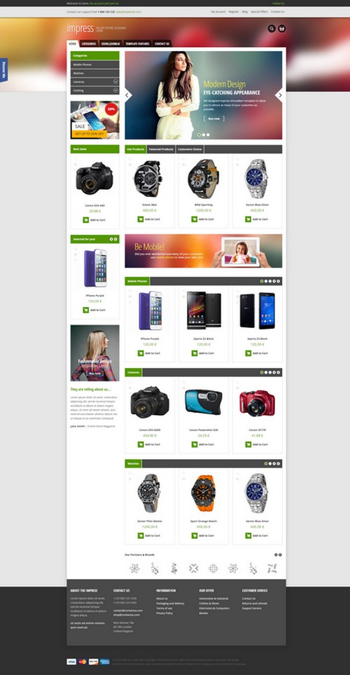 Impress - Responsive shop virtuemart template for Joomla