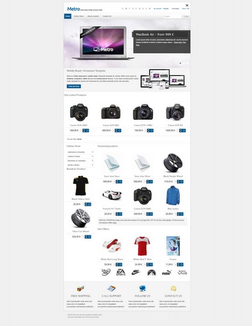 Metro - Responsive shop virtuemart template for Joomla